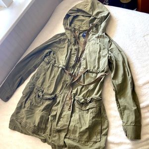 Gap oversized rain jacket in army green